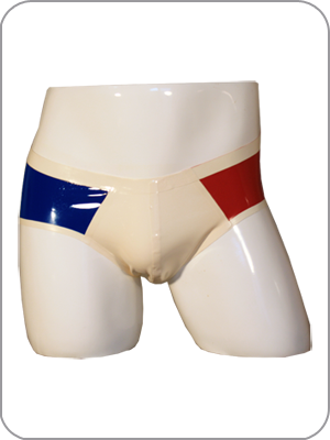 Mens Rubber French Brief  Pouch Pants  (Latex  Anatomisch geformte tanga slip) 