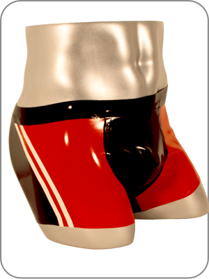 Mens Latex Rubber Racer Boxer Pouch Shorts  ( Latex Kurze Hosen)