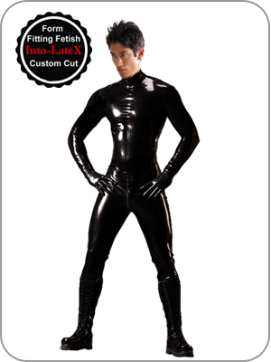 Mens Rubber Catsuit  Neck Entry with Optional 3 Way  crotch zip Latex Ganzanzug fr Mnner