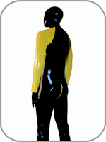 latex rubber 3 way full zip catsuit 