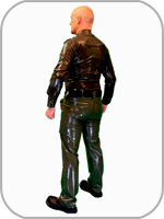 latex rubber cargo style jeans 