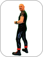 latex rubber codpiece skinhead style jeans 