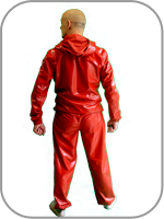 latex rubber hooded track training suit 