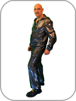 latex rubber hooded workout top, track suit jacket 