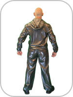 latex rubber hooded workout top, track suit jacket 