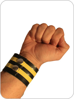 Rubber Wrist Band Gummi Armband with contrasting stripes
